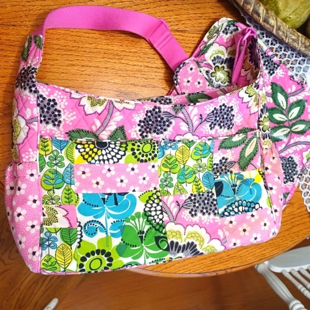 Vera Bradley Priscilla Pink Diaper Bag With Changing Pad - Picture 3 of 14